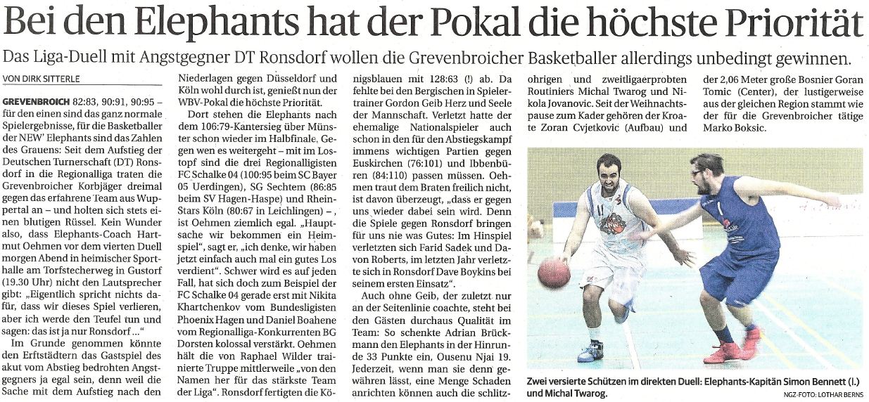 06.02.2015 Pokal hat die höchste Priorität