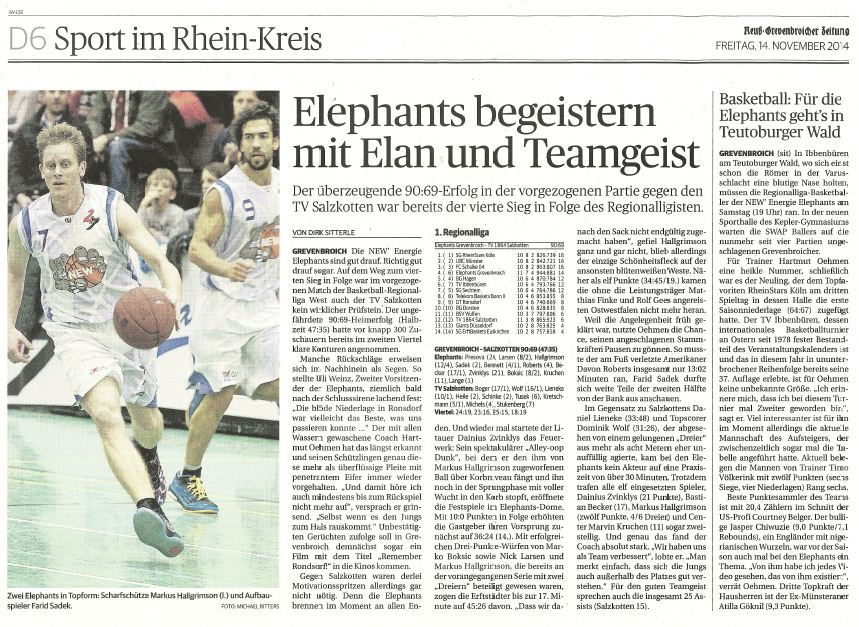 14.11.2014 Presse Elephants