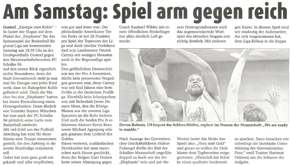 19.11.2014 Presse Elephants Erft Kurier